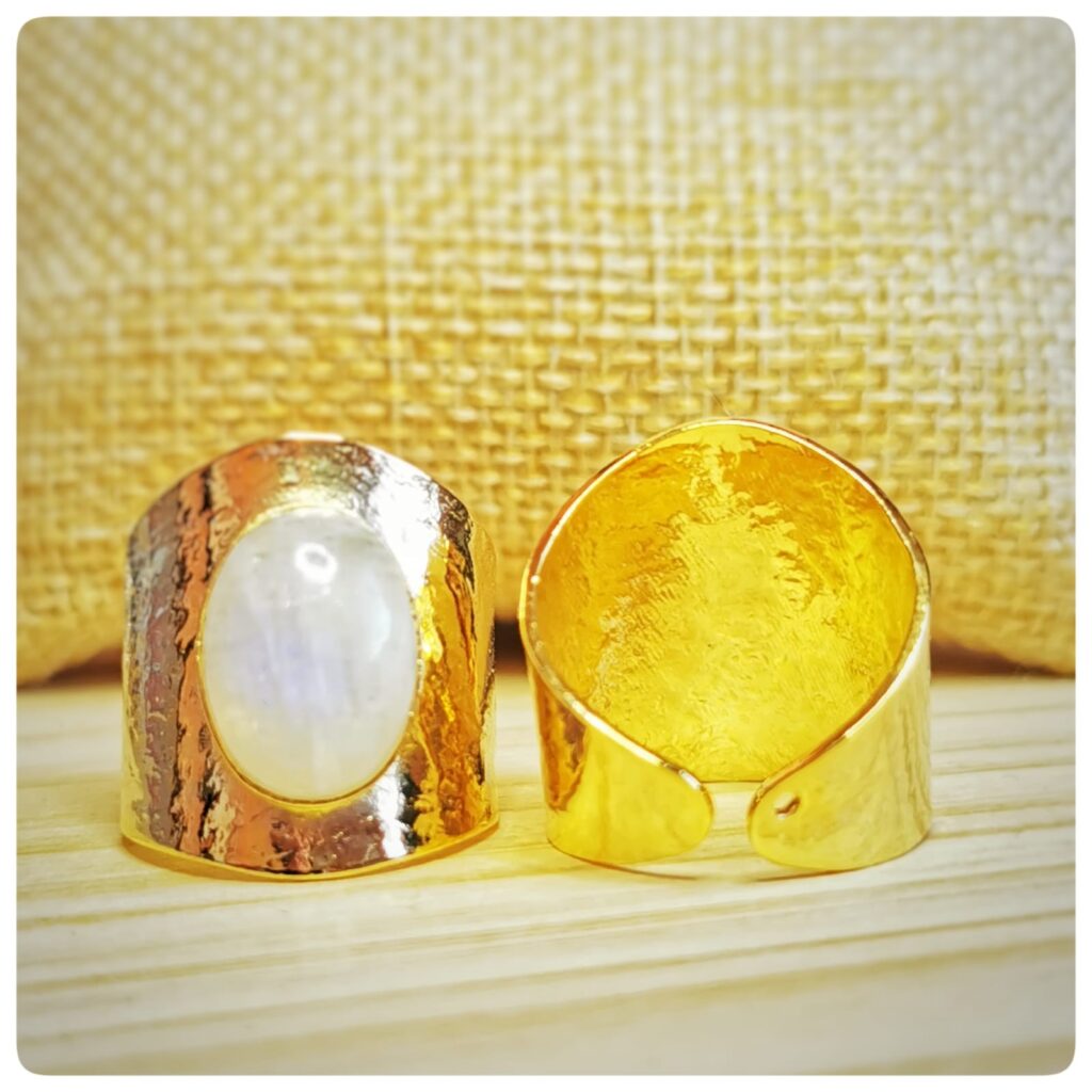 Iris, bague large, vue de face, vue de dos