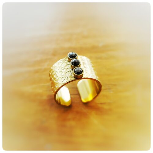 Mistic, bague dorée et hématite