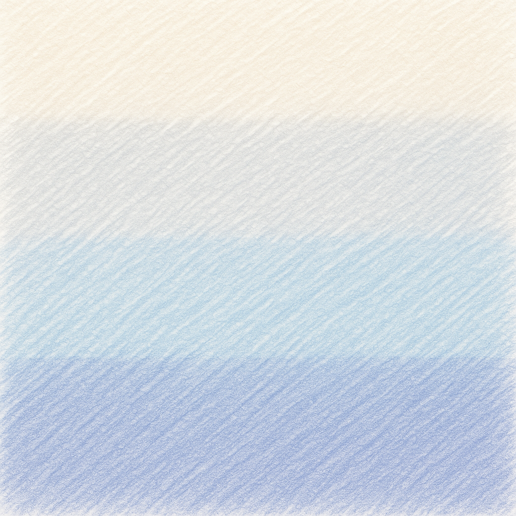 Camaïeu ivoire, gris perle et bleu pâle au crayon de couleur