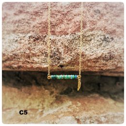 Collier Barrette - régalite bleu/vert